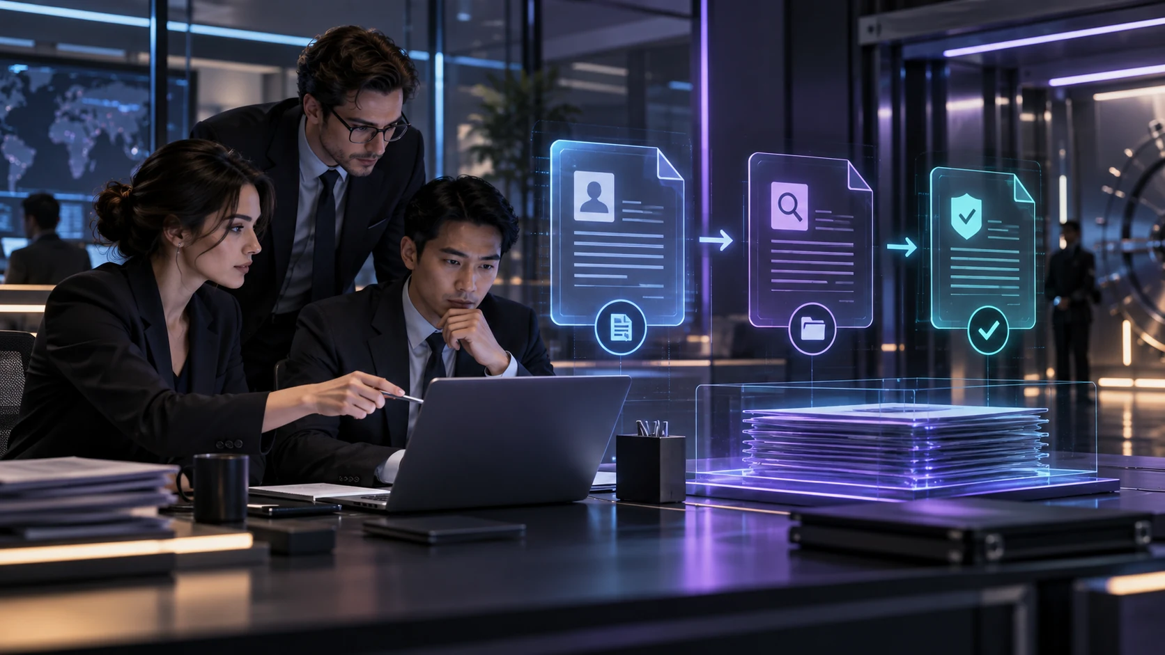 Crypto compliance team reviewing a timestamped complaint workflow on a secure case-management screen