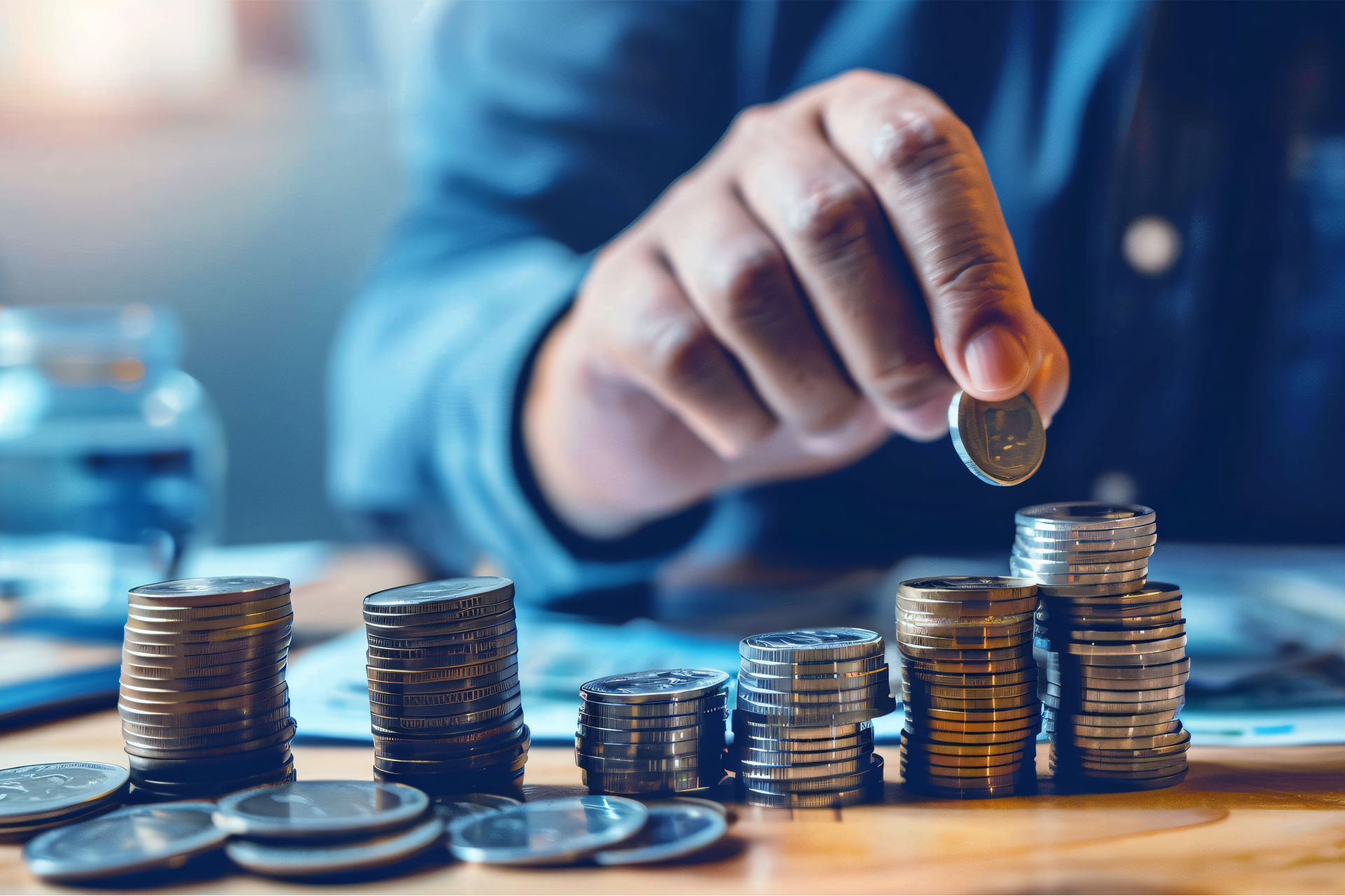 Trader calculating position size using money management