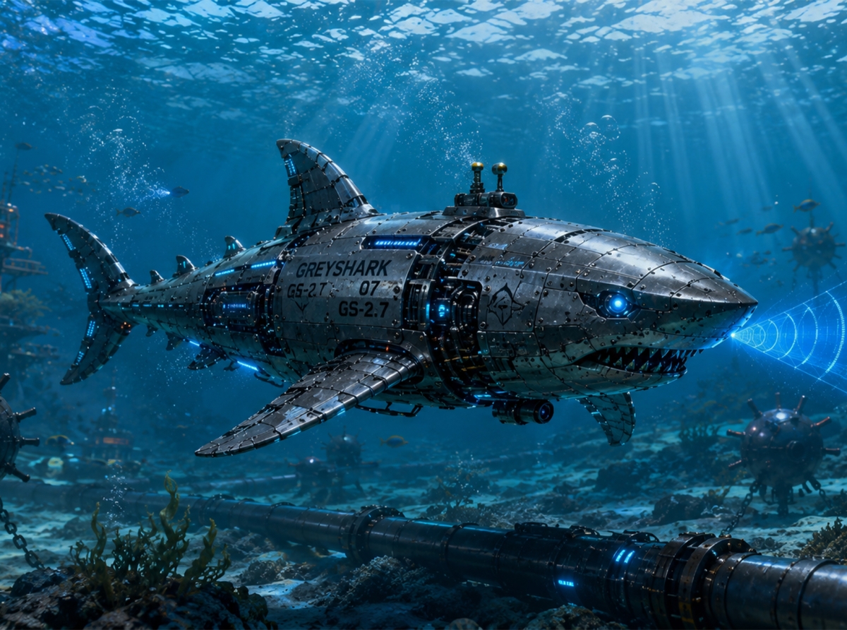 Greyshark AUV: 112‑Day Underwater Drone Guards NATO Cables