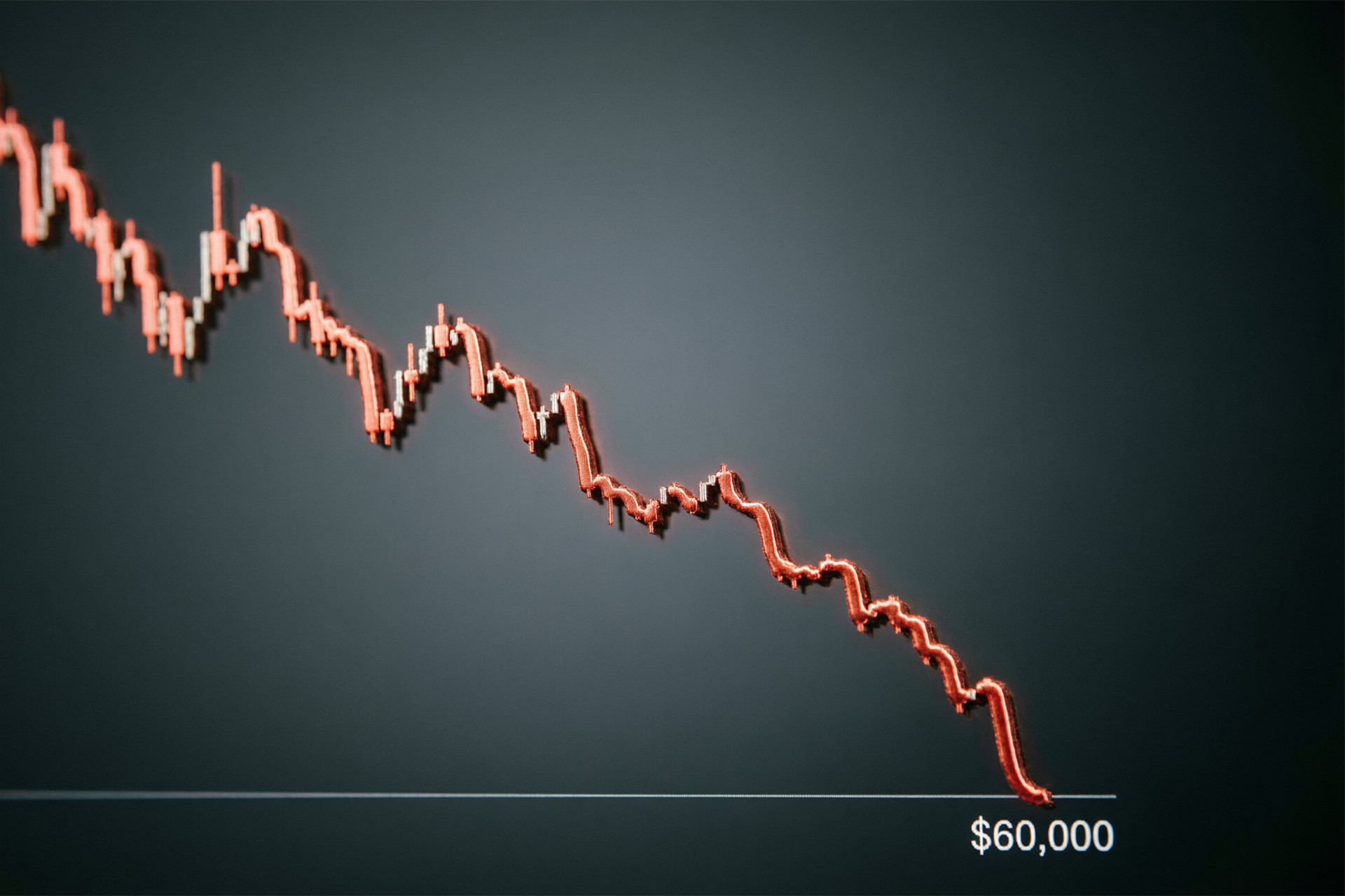 Bitcoin price chart near $60,000 support level during June 2026 crypto market correction.